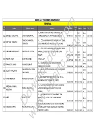 CONTACT NUMBER 8392940607 GENERAL SR Marks Name Father's Name Address Mobileno Refno