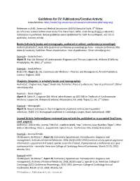 CV Guidelines Regarding Publications