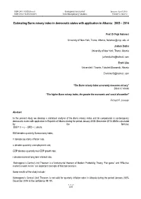 Estimating Barro Misery Index in Democratic States with Application in Albania: 2005 – 2014