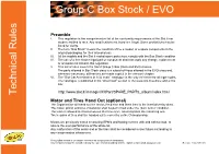 Group C Box Stock / EVO Technical R Ules
