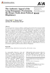 The Authentic Appeal of the Lying Demagogue