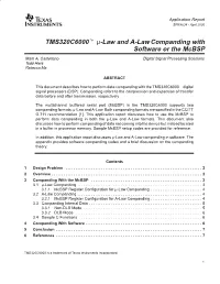 TMS320C6000 Mu-Law and A-Law Companding with Software Or The