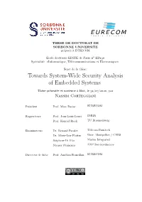 Towards System-Wide Security Analysis of Embedded Systems