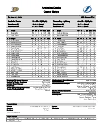 Anaheim Ducks Game Notes