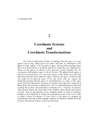Coordinate Systems and Coordinate Transformations