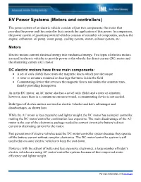 EV Power Systems (Motors and Controllers)