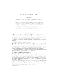 Games in Coalitional Form 1