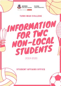 INFORMATION for TWC NON-LOCAL STUDENTS Welcome