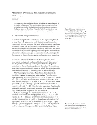 Mechanism Design and the Revelation Principle CSCI 1440/2440 2021-02-3