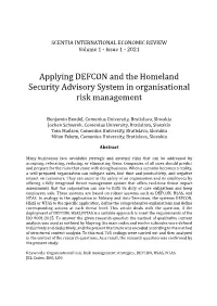 Applying DEFCON and the Homeland Security Advisory System in Organisational Risk Management
