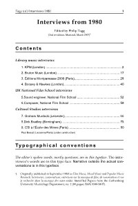 Interviews from 1980