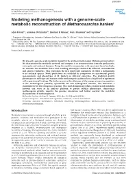 Modeling Methanogenesis with a Genome-Scale Metabolic Reconstruction of Methanosarcina Barkeri