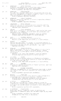 R a L P H BILL STATUS April 28, 2004 REPORT of LAST DAY's
