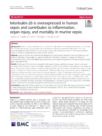 Interleukin-26 Is Overexpressed in Human Sepsis and Contributes To