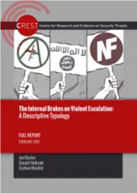 Internal Brakes on Violent Escalation: a Descriptive Typology FULL REPORT