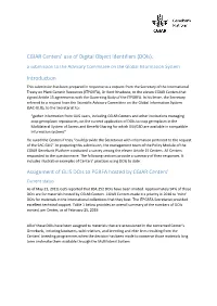 Introduction Assignment of GLIS Dois to PGRFA Hosted by CGIAR Center
