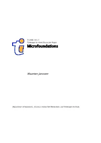 Microfoundations