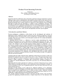 Product Form Queueing Networks S.Balsamo Dept