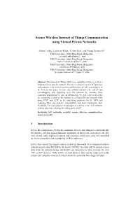 Secure Wireless Internet of Things Communication Using Virtual Private Networks