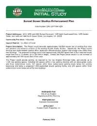 Sunset Gower Studios Enhancement Plan