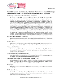 Understanding Students' Narratives of Grand Challenges Scholars