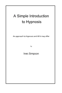 A Simple Introduction to Hypnosis