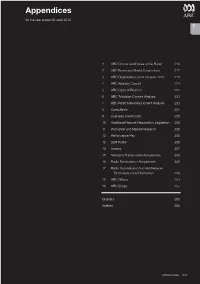 ABC Annual Report 2013: Part 7 – Appendices