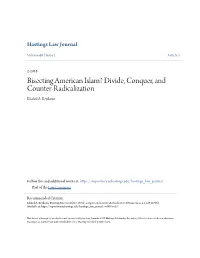 Bisecting American Islam? Divide, Conquer, and Counter-Radicalization Khaled A