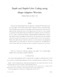 Depth and Depth-Color Coding Using Shape-Adaptive Wavelets