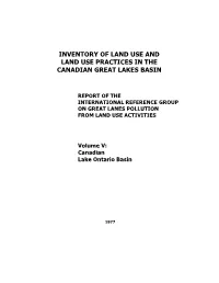 Inventory of Land Use and Land Use Practices in the Canadian Great Lakes Basin