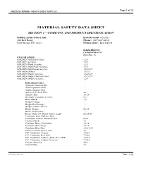 MSDS for #00686 - HEAVY BODY ACRYLIC Page 1 of 10