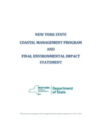 New York State Coastal Management Program and Final Environmental