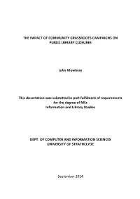 The Impact of Community Grassroots Campaigns on Public Library Closures