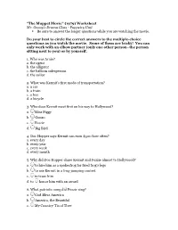 The Muppet Movie" (1979) Worksheet Mr