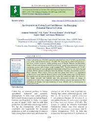 An Overview on Cotton Leaf Curl Disease: an Emerging Potential Threat to Cotton