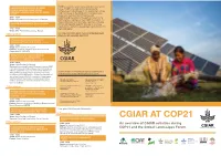 CGIAR at COP21 Leaflet