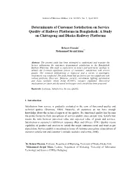 Determinants of Customer Satisfaction on Service Quality of Railway Platforms in Bangladesh: a Study on Chittagong and Dhaka Railway Platforms