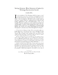 How Severus of Antioch's Writings Survived in Greek