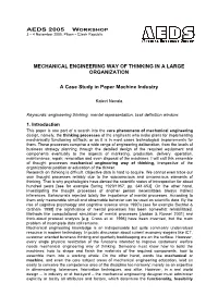 Mechanical Engineering Way of Thinking in a Large Organization