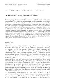 Networks and Meaning: Styles and Switchings