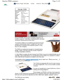 Page 1 of 4 Sinclair ZX80 Computer 1/24/2013