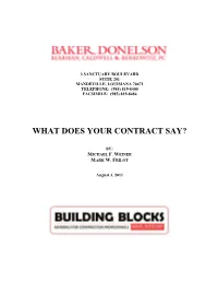 What Does Your Contract Say?