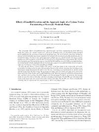 Effects of Landfall Location and the Approach Angle of a Cyclone Vortex Encountering a Mesoscale Mountain Range