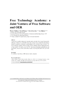 Free Technology Academy: a Joint Venture of Free Software and OER