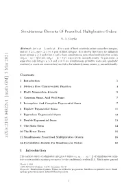 Simultaneous Elements of Prescribed Multiplicative Orders 2