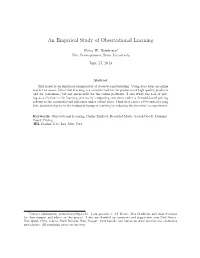 An Empirical Study of Observational Learning