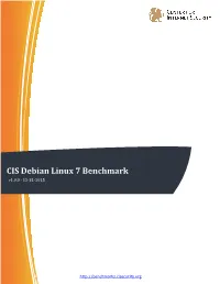 CIS Debian Linux 7 Benchmark V1.0.0 - 12-31-2015