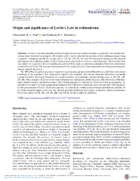 Origin and Significance of Lovén's Law in Echinoderms