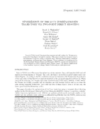 (Preprint) AAS 19-663 OPTIMIZATION of the LUCY INTERPLANETARY