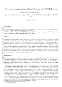 Supervised Learning in Spiking Neural Networks with FORCE Training